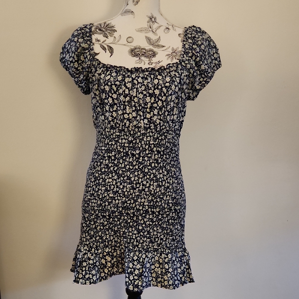 Wild Fable Navy Floral Mini Dress